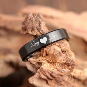 Personalized Promise Ring for Him | Her, Custom Engrave Stainless Steel Ring, Customized Engraved Jewelry, Wedding Band, Anniversary Gift
