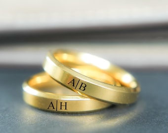 Anniversary Gift For Him, Personalized Ring For Men, Birthday Gift For Boyfriend, Custom Engraved Silver Gold Ring, Dad Gift, Groomsmen Gift