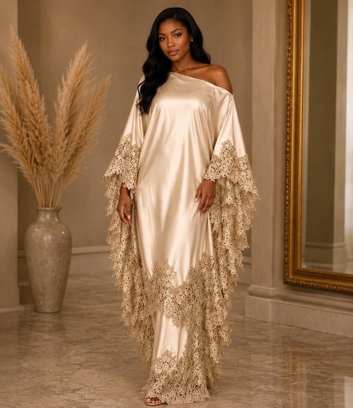 Gold Sequin Kaftan