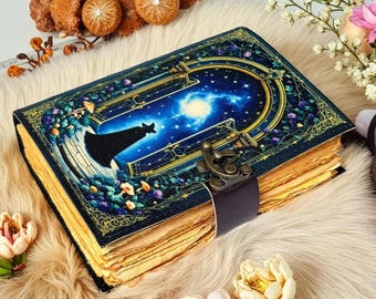 Doors of Durin Tolkien Lord of The Ring Leather Journal Book of Shadows Journal Grimoire Decor Leather Vintage Clasp Lock Witchcraft