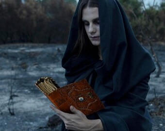 Hocus Pocus Spell Book of Shadows – Handmade Leather Journal, Blank Book