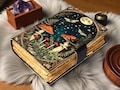 Moon & Butterfly Leather Journal - Vintage Deckle Edge Paper writing drawing Notebook Sketchbook product logo