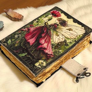 Handmade Fairy Leather Grimoire –Blank spell Book of Shadows Witchcraft Journal, Wiccan Pagan Notebook, Daily diary Magic Journal Gift Bild 6