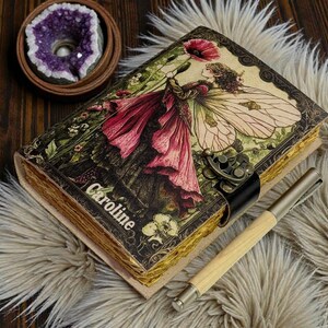Handmade Fairy Leather Grimoire –Blank spell Book of Shadows Witchcraft Journal, Wiccan Pagan Notebook, Daily diary Magic Journal Gift Bild 13