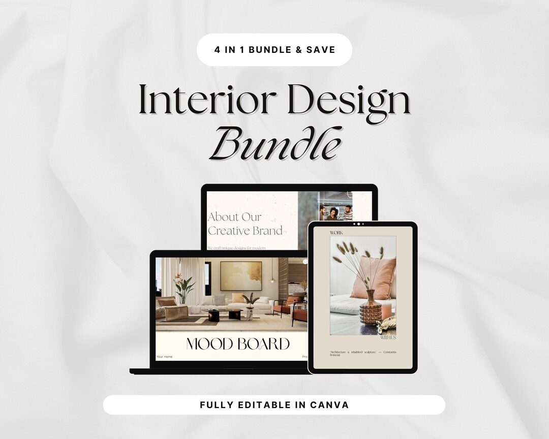 Interior Design Canva Template Bundle | Moodboard Presentation, Brand ...
