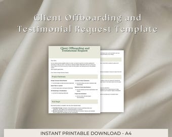 Client Offboarding & Testimonial Canva Template | Editable Goodbye Packet for Interior Designers and Creative Businesses | Digital Download