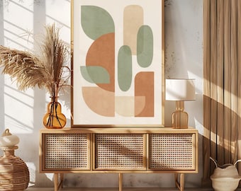 Terracotta Echo – Modern Abstract Shapes in Warm Earthy Tones | AI Art