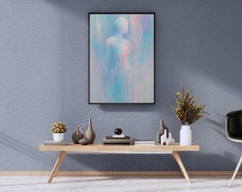 Abstrakt konsttryck Serenity: Modern minimalistisk heminredning (digital nedladdning i PNG)