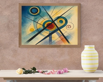 Abstract Art Print: Cosmic Symphony, Modern Home Decor (High-Res PNG Digital Download)