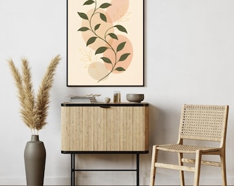 Tangled Growth Abstract Art Print: Modern Neutral Home Decor (PNG Digital Download