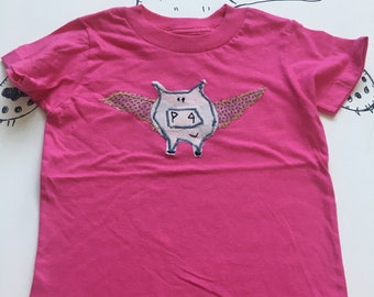 2 t fliegende Schwein Kleinkind T-Shirt