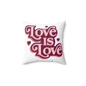 Romantic Love is Love Pillow, Home Decor, Gift for Couples, Pride Decoration, Cozy Accent Cushion
