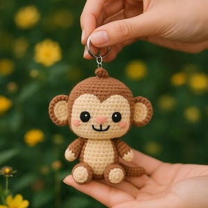 Cheeky the Crochet Monkey | Amigurumi Monkey Plush Toy | Handmade Stuffed Animal | Cute Jungle Nursery Gift