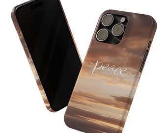 Serene Peace Phone Cases, Minimalist Slim Cases, Inspirational Phone Covers, Gifts for Yoga Lovers, Calm Aesthetic Accessories