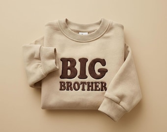 Big Brother Embroidered Sweatshirt, Sibling Announcement Outfit, New Big Brother Gift, Pregnancy Reveal Shirt, Baby Reveal Outfit