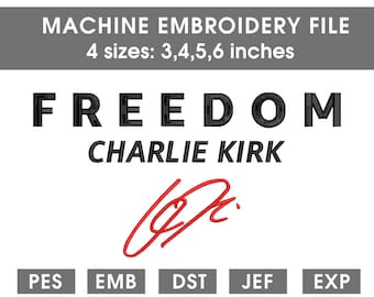 Freiheit Stickerei Charlie Kirk Signature 1 Stickdatei