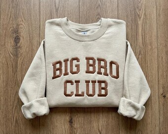 Big Bro Club Sweatshirt, Big Brother Shirt, Geschwister Ankündigung Outfit, Schwangerschaft offenbaren für Bruder, Kinder gesticktes Sweatshirt