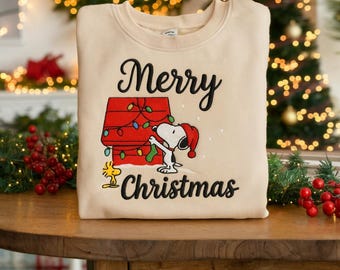 Weihnachten besticktes Sweatshirt, süßes Feiertags-Sweatshirt, gemütliches Winter-Stickerei-Shirt, festliches Weihnachts-Outfit, Weihnachtsgeschenk