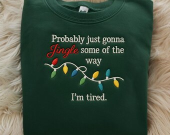 Gesticktes Weihnachts Sweatshirt, lustiges Jingle Feiertags-Hemd