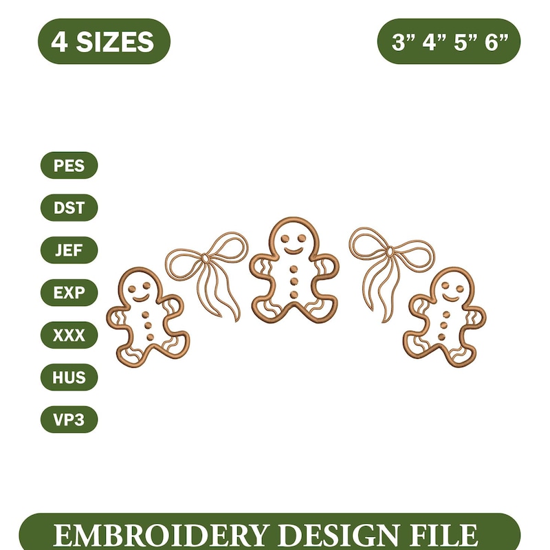 Gingerbread Embroidery Pattern - Etsy