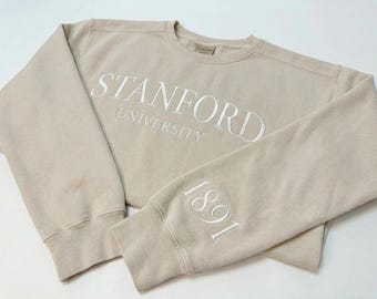 Custom University Embroidered Sweatshirt,Ivy Style College Crewneck,Personalized School Name Sweatshirt,Varsity Preppy Crewneck,College Gift