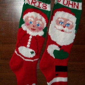 PDF Pattern Only Hand Knitted Mrs. Claus Christmas Stocking image 3