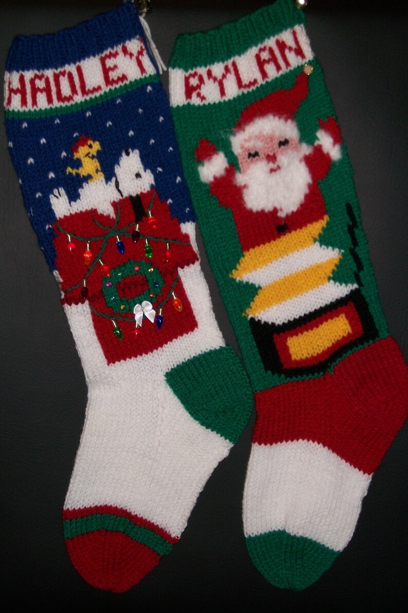 Christmas Stocking 2023 Hand Knitted Custom Order Vintage Etsy