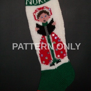PDF Pattern Only Hand Knitted Caroler Christmas Stocking