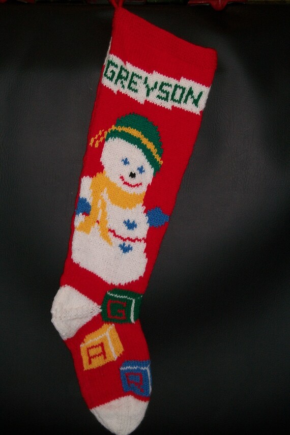 Christmas Stocking 2023 Hand Knitted Custom Order Vintage | Etsy