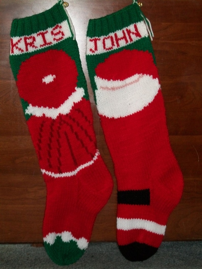 PDF Pattern Only Hand Knitted Mrs. Claus Christmas Stocking image 4