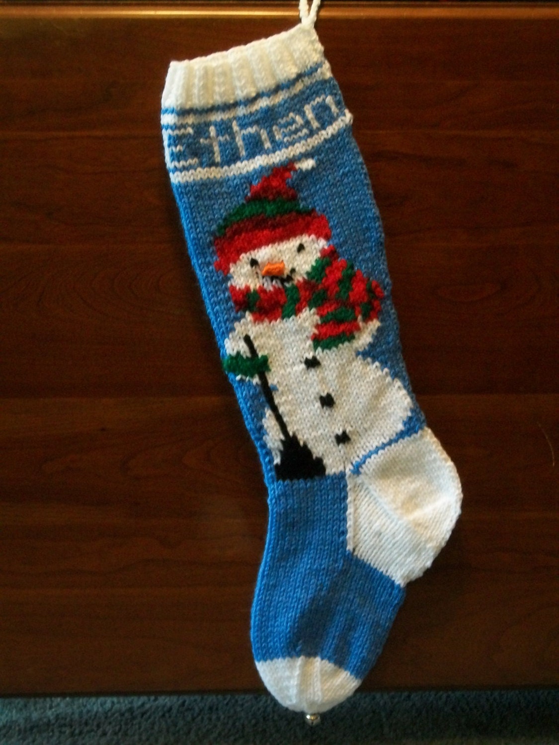 Knitted Snowman Print Pattern Boxing Gloves
