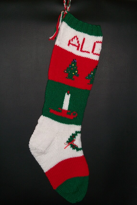 Christmas Stocking 2023 Hand Knitted Custom Order One Vintage | Etsy