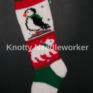 PDF POLAR PALS Pattern Hand Knitted Christmas Stocking