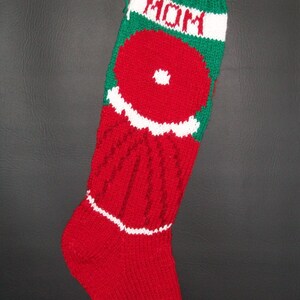 PDF Pattern Only Hand Knitted Mrs. Claus Christmas Stocking image 2