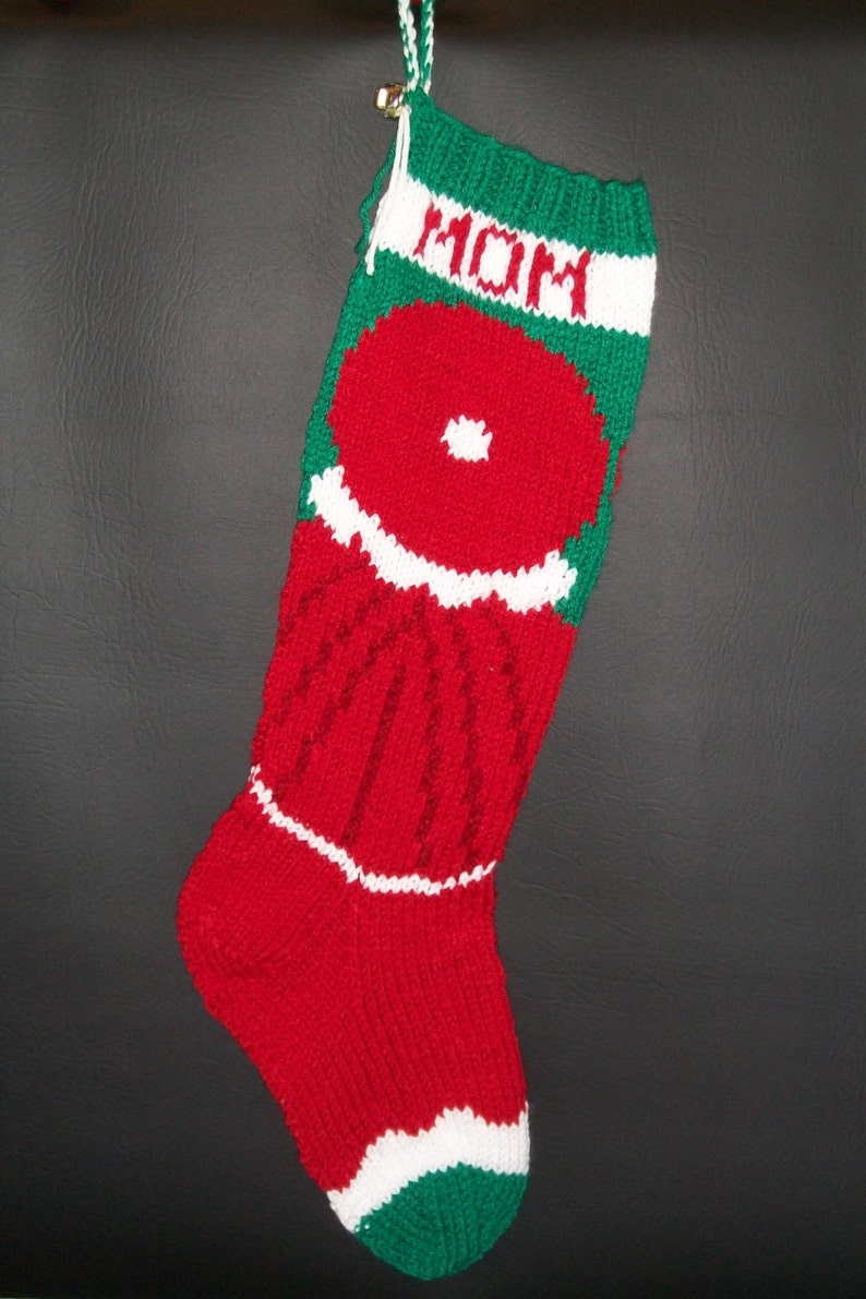 PDF Pattern Only Hand Knitted Mrs. Claus Christmas Stocking image 2