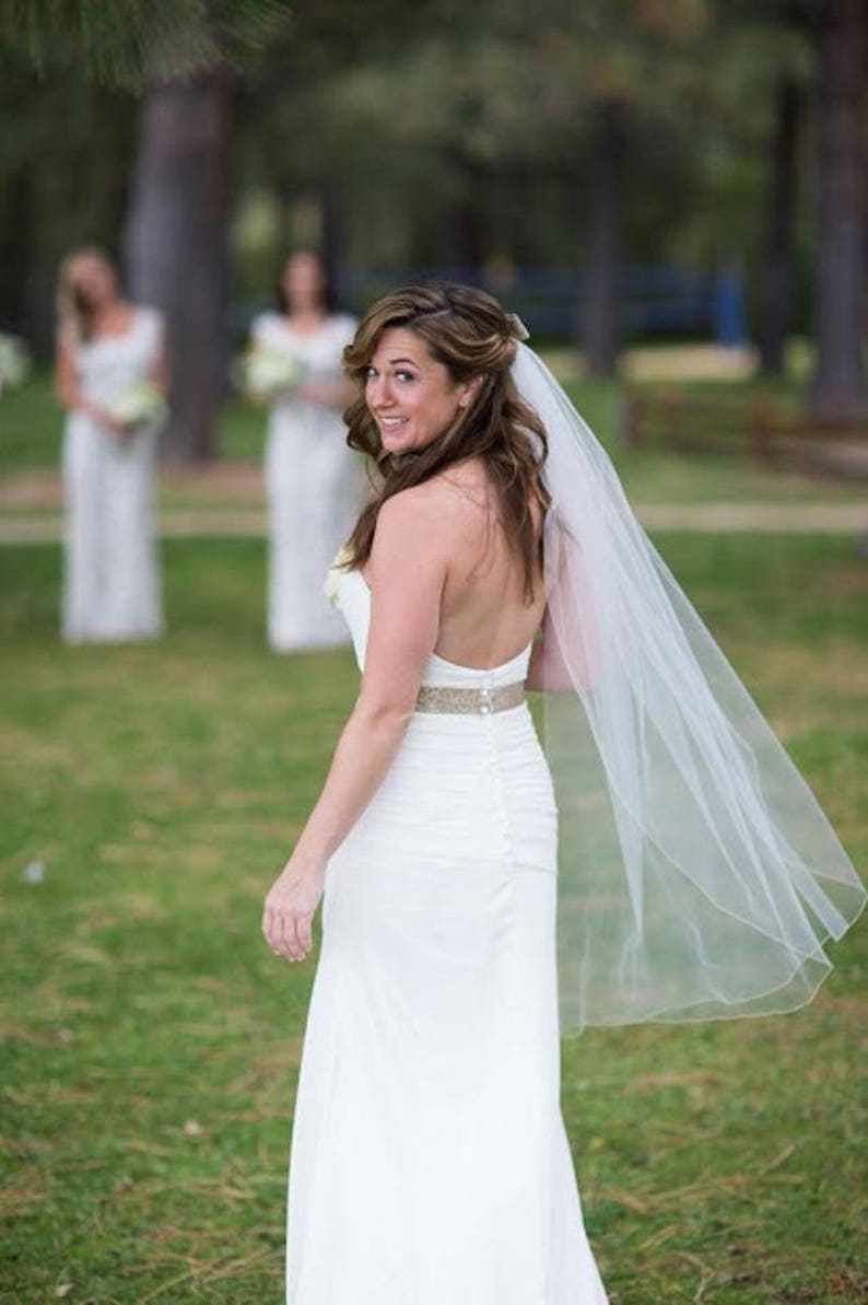 elbow veil waltz veil Fingertip wedding veil SHIPS NOW