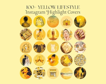 Yellow Instagram Highlight Covers | IG Icons | Sunshine Summer Icons | Lifestyle Story Icons |  IG Story Highlight Covers
