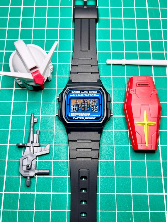 Casio F105 - “gundam RX78/2” - Single Paper Crafted Watch Mod - Etsy
