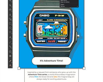 Casio F-91W - “Adventure Time” - 3D Paper Crafted Watch