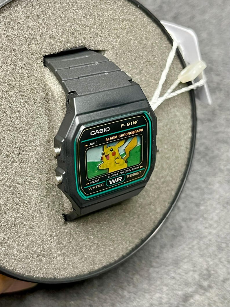 Casio F-91W - “Pika” - Relógio de Papel 3D imagem 3