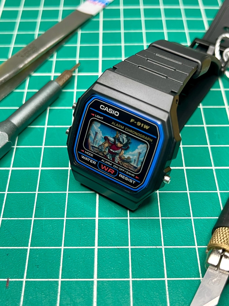Casio F91 - “Saint Seiya” - 3D Paper Crafted Watch Mod image 1