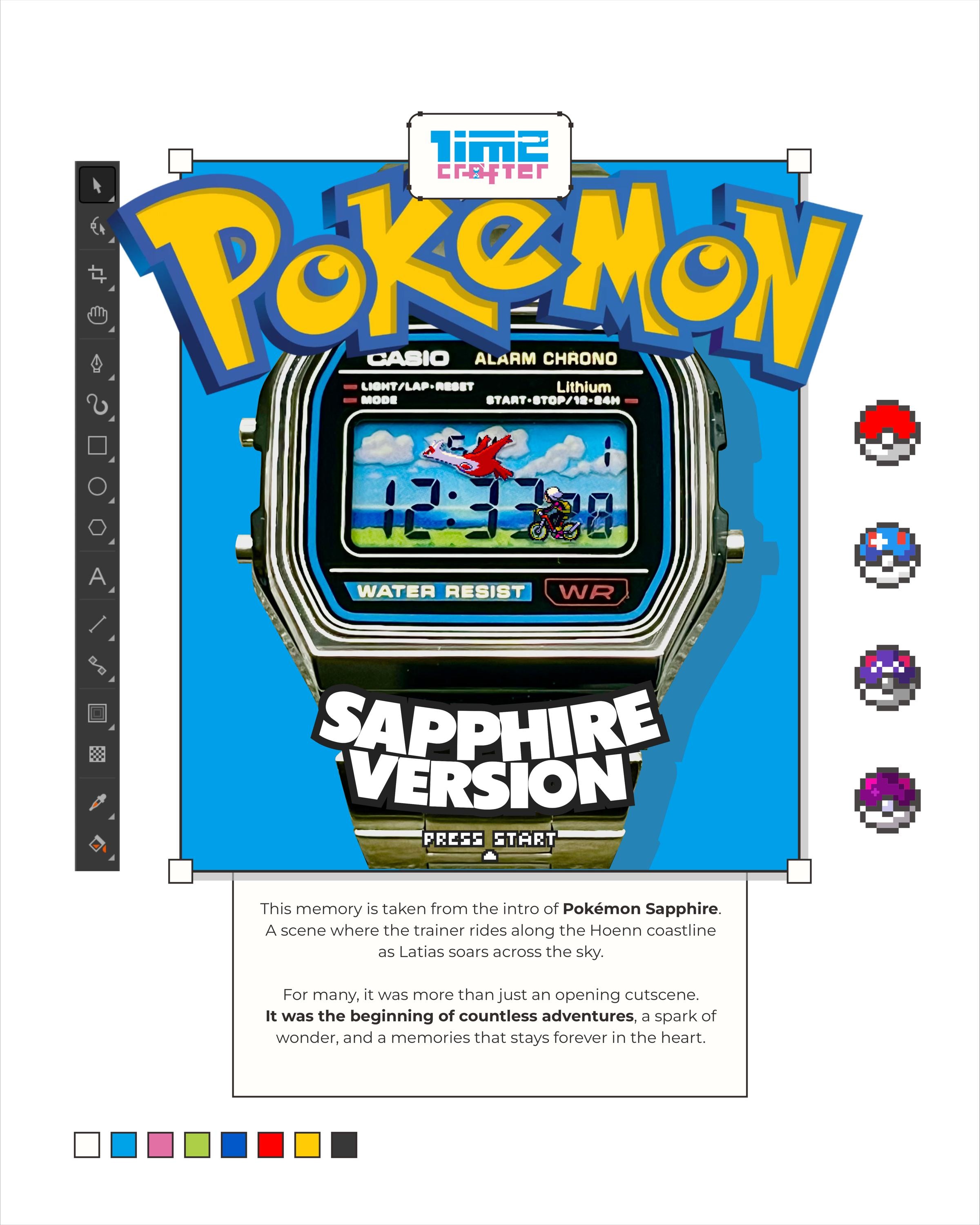 Casio A158 - “GBA : Pokemon Sapphire” - 3D Paper Crafted Watch - Etsy