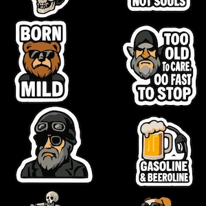 48 Funny Biker Stickers Motorcycle Quotes PNG Pack Sarcastic Helmet ...