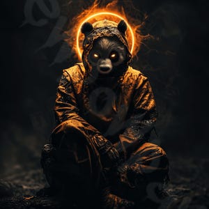 Silent Creatures Series – Anthropomorphic Panda Poster PNG + PDF CMYK A3 Printable Wall Art