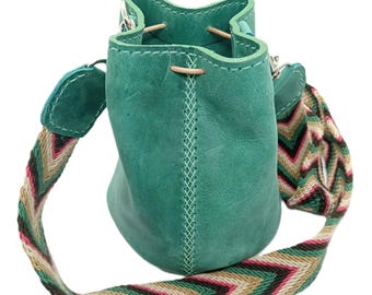 Mini-Mochila aus Leder – Agua Marino