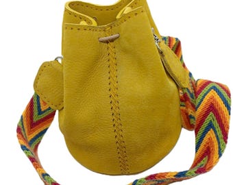 Mini-Nubuk-Mochila - Gelb