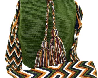 Khakigrüner Wayuu-Mochila