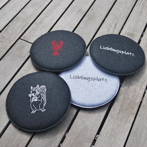 Chair cushion/ seat cushion felt Ø 36 cm