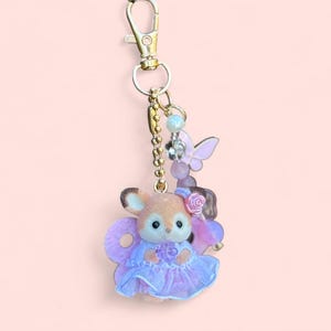 Calico Critter Baby Deer Keychain: Handmade Princess Rosé Willow