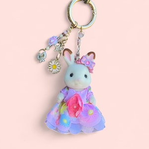 Calico Critter Princess Bunny Keychain: Handmade Bag Charm